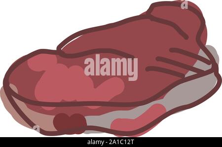 Steak, illustration, vector on white background. Stock Vector