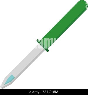 Green pipette, illustration, vector on white background. Stock Vector