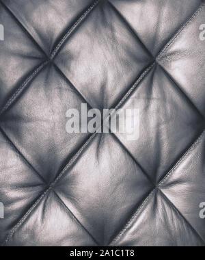 vintage quilted gray leather background Stock Photo