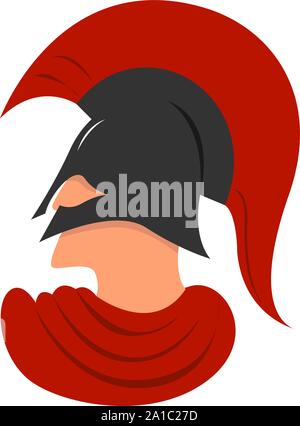Spartan, illustration, vector on white background. Stock Vector