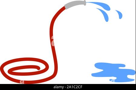 Water hose, illustration, vector on white background. Stock Vector