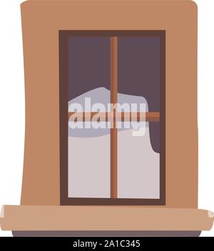 Window, illustration, vector on white background. Stock Vector