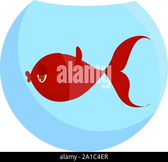 Red fish, illustration, vector on white background. Stock Vector