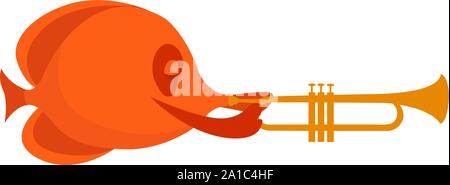 Orange fish, illustration, vector on white background. Stock Vector