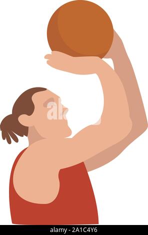 Basketball player, illustration, vector on white background. Stock Vector
