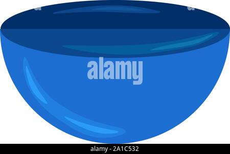 Blue bowl, illustration, vector on white background. Stock Vector