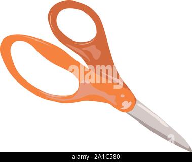 Red scissors, illustration, vector on white background. Stock Vector