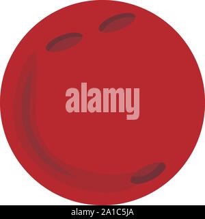 Red bowling ball, illustration, vector on white background. Stock Vector