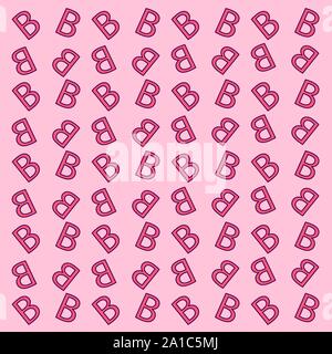 Letter B wallpaper, illustration, vector on white background. Stock Vector