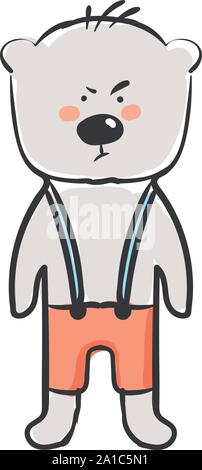 Angry bear, illustration, vector on white background. Stock Vector