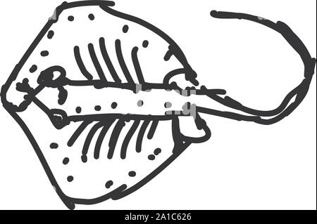 Stringray, illustration, vector on white background. Stock Vector
