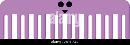 Purple comb, illustration, vector on white background. Stock Vector
