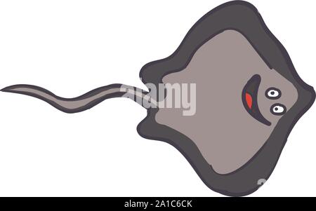 Stingray fish, illustration, vector on white background. Stock Vector