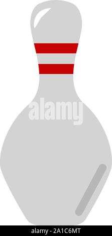 Bowling pin, illustration, vector on white background. Stock Vector