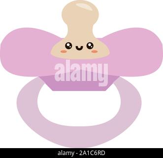 Purple child nipple, illustration, vector on white background. Stock Vector