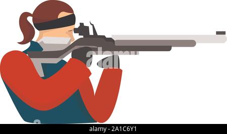 Bullseye shooting, illustration, vector on white background. Stock Vector