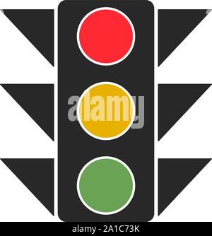 Traffic light, illustration, vector on white background. Stock Vector