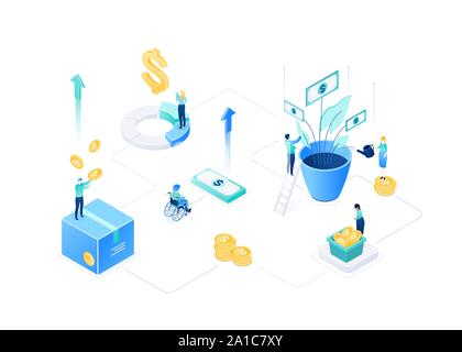 Financial growth - modern colorful isometric vector illustration Stock Vector