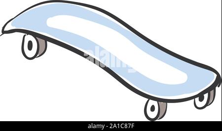 Blue skateboard, illustration, vector on white background. Stock Vector