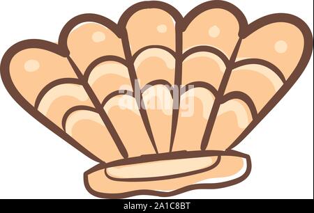 Coral clam, illustration, vector on white background. Stock Vector