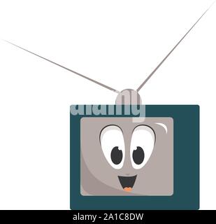 Cute TV, illustration, vector on white background. Stock Vector