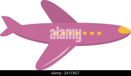 Purple plane, illustration, vector on white background. Stock Vector