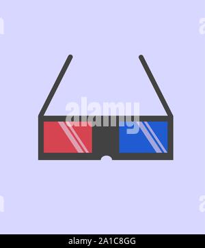 3D glasses, illustration, vector on white background. Stock Vector