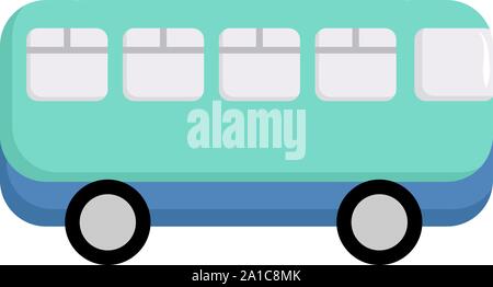 Blue bus, illustration, vector on white background. Stock Vector