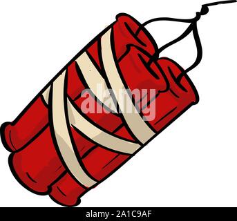 Dynamite, illustration, vector on white background. Stock Vector