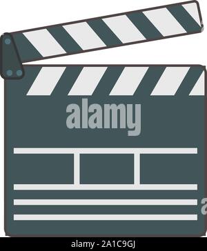 Clapperboard, illustration, vector on white background. Stock Vector