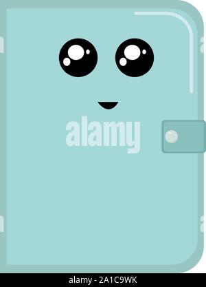 Blue purse, illustration, vector on white background. Stock Vector
