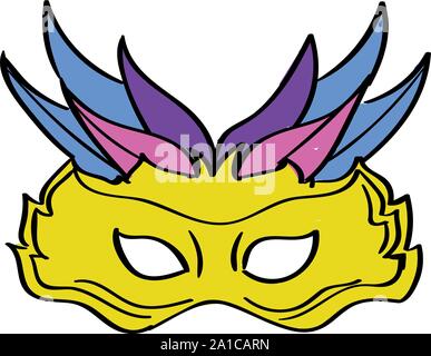 Carnival mask, illustration, vector on white background. Stock Vector