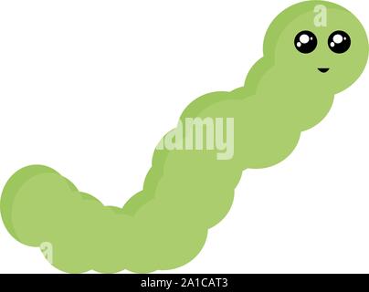 Catepillar, illustration, vector on white background. Stock Vector