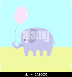 Elephant walking, illustration, vector on white background. Stock Vector