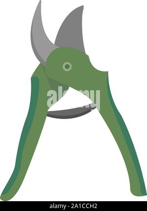 Garden clippers, illustration, vector on white background. Stock Vector