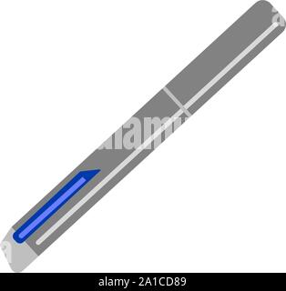 Grey pen, illustration, vector on white background. Stock Vector