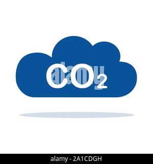 CO2 blue cloud isolated on white background vector illustration EPS10 Stock Vector