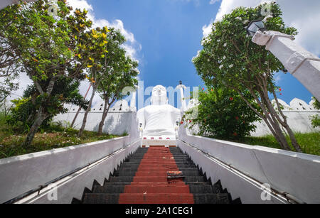 Kandy/ Sri Lanka - AUG 5 2019: Kandy - The big Buddha statue (Bahirawakanda Vihara Buddha Statue) on the top of the mountain in Kandy, Sri Lanka. Stock Photo