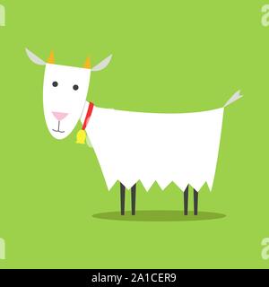 Small goat, illustration, vector on white background. Stock Vector