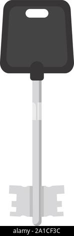 Silver key, illustration, vector on white background. Stock Vector