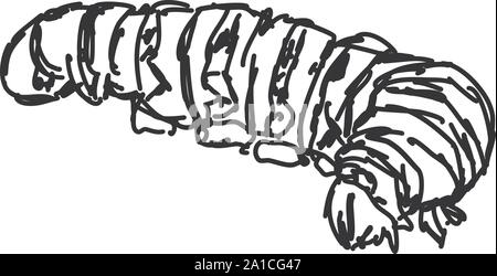 Catepillar, illustration, vector on white background. Stock Vector