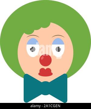 Clown, illustration, vector on white background. Stock Vector