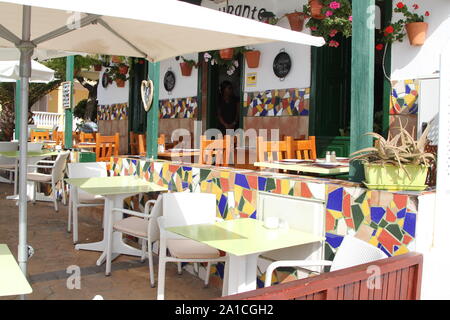 Restaurant, La Caleta, Tenerife, Canary Islands, Spain Stock Photo