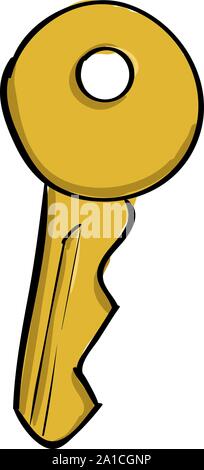 Vector of a house key with small house key ring given from one hand to ...