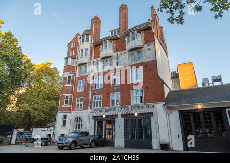 Euston Fire Station was constructed in 1902 and situated on Euston Road, Kings Cross London Stock Photo