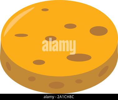 Sponge yellow, illustration, vector on white background. Stock Vector