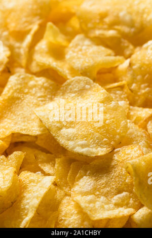 Crispy Thin Potato Chips with Sea Salt Stock Photo