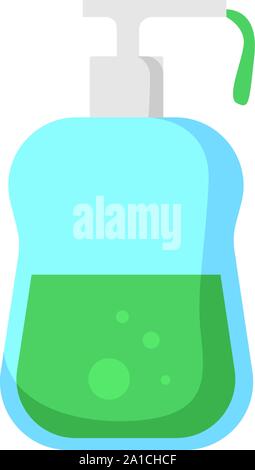 Green soap, illustration, vector on white background. Stock Vector