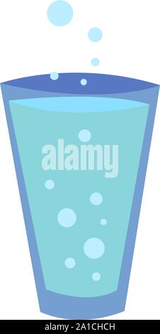 Sparkling water, illustration, vector on white background. Stock Vector