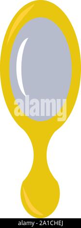 Yellow mirror, illustration, vector on white background. Stock Vector